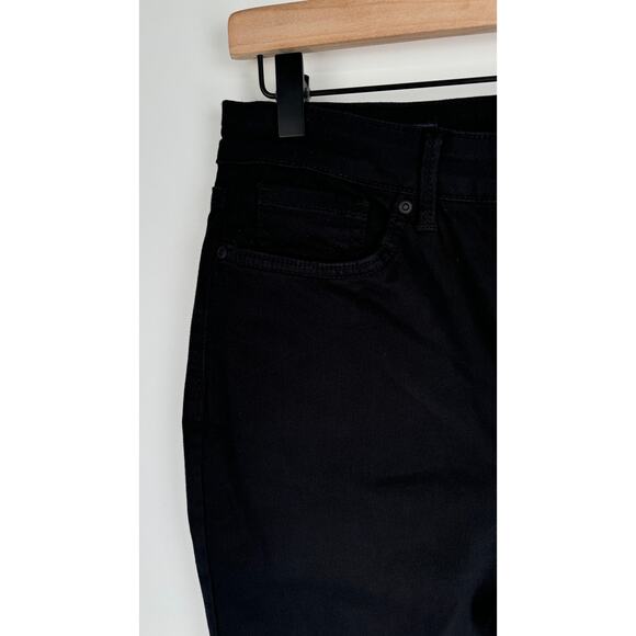 NYDJ High Rise Billie Mini Boot Cut Black Denim Jeans Womens Size 12 Petite New - Picture 4 of 12